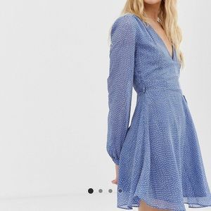 Glamorous Tea Dress with tie waist in polka dot